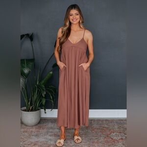 Lennon Midi Dress - Rosewood